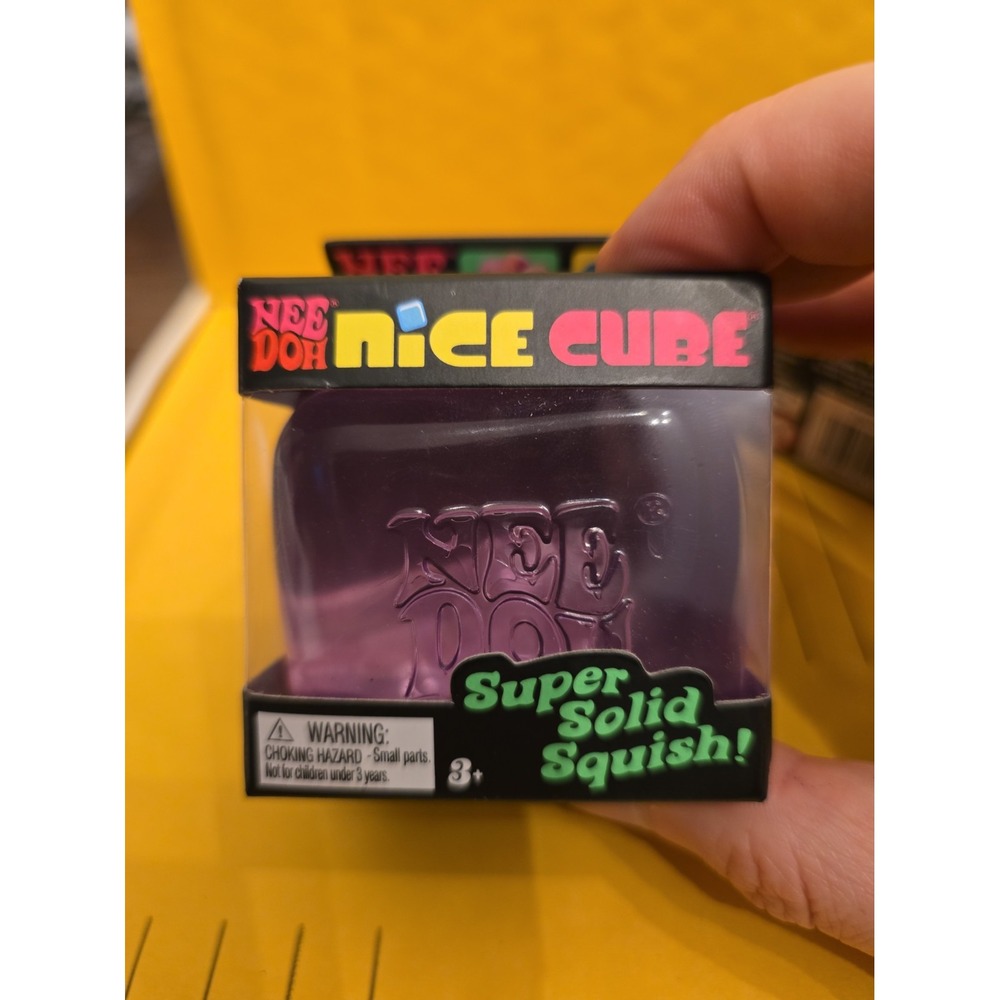 Schylling Needoh Nice Cube PURPLE Sensory Squeeze Toy with Super Solid Squish
